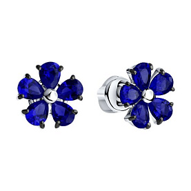 Серьги SOKOLOV - Серебро 925, Синтетический сапфир (арт. 88020033)