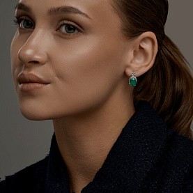 Серьги SOKOLOV - Серебро 925, Агат, Фианит (арт. 92025338)