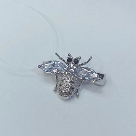 Брошь Фиделис - Сталь, Фианит (арт. XZ220827002-Rd)