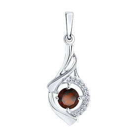 Подвеска Diamant - Серебро 925, Гранат, Фианит (арт. 94-330-00379-2)