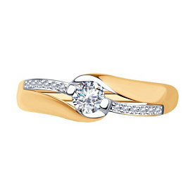 Кольцо SOKOLOV - Золото 375, Фианит (арт. 31-110-00895-1)