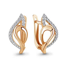 Серьги Аквамарин - Серебро 925, Фианит (арт. 400283А.6)