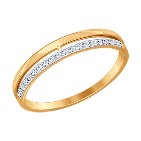 Кольцо SOKOLOV - Золото 375, Фианит (арт. 017151-4)