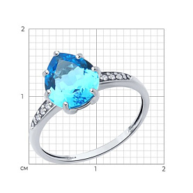 Кольцо Diamant - Серебро 925, Топаз, Фианит (арт. 94-310-02059-1)
