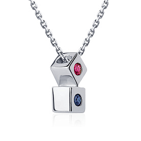 Подвеска Platinum Lab. - Платина 950, Сапфир, Рубин (арт. ПП-225СР-01)