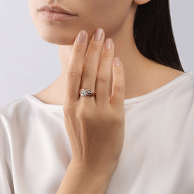 Кольцо SOKOLOV - Золото 375, Фианит (арт. 018052-4)