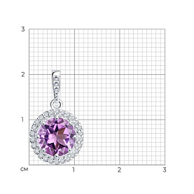Подвеска Diamant - Серебро 925, Аметист (арт. 94-330-02052-3)