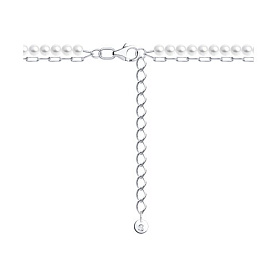 Колье SOKOLOV - Серебро 925, Жемчуг имитация, Фианит (арт. 94071335)