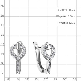 Серьги Аквамарин - Серебро 925, Фианит (арт. 400978А.5)