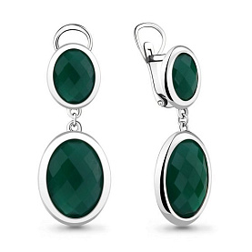 Серьги Аквамарин - Серебро 925, Агат (арт. 4441209.5)