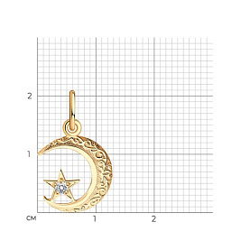 Подвеска SOKOLOV - Золото 585, Фианит (арт. 030052)