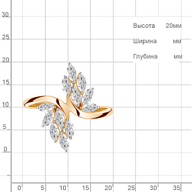 Кольцо Аквамарин - Серебро 925, Фианит (арт. 600095.6)