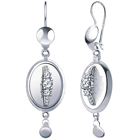Серьги Атолл - Серебро 925, Фианит (арт. 2835-925)