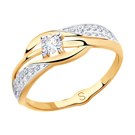 Кольцо SOKOLOV - Золото 375, Фианит (арт. 018116-4)