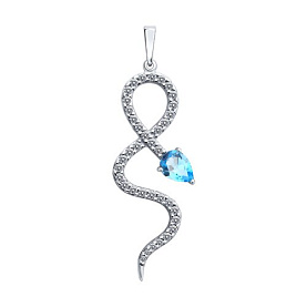 Подвеска SOKOLOV - Серебро 925, Топаз, Фианит (арт. 92030772)