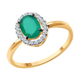 Кольцо Diamant - Золото 585, Агат, Фианит (арт. 51-310-02049-6)