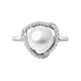 Кольцо Diamant - Серебро 925, Жемчуг культивированный, Фианит (арт. 94-310-01922-1)
