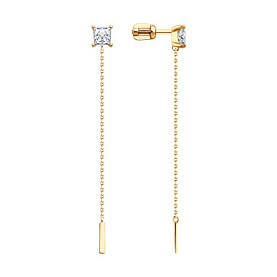 Серьги SOKOLOV - Золото 585, Фианит (арт. 0200332)