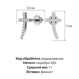 Серьги POKROVSKY - Серебро 925, Фианит (арт. 6001137-00775)