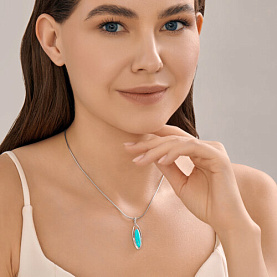 Подвеска Diamant - Серебро 925, Бирюза (арт. 94-330-02375-1)