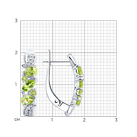 Серьги SOKOLOV - Серебро 925, Фианит, Хризолит (арт. 92021780)