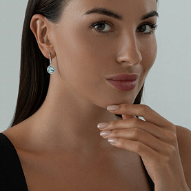 Серьги Diamant - Серебро 925, Топаз, Фианит (арт. 94-321-02052-1)