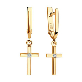 Серьги Diamant - Золото 585, Фианит (арт. 51-121-02598-1)