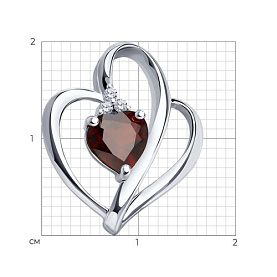 Подвеска SOKOLOV - Серебро 925, Гранат, Фианит (арт. 92030003)