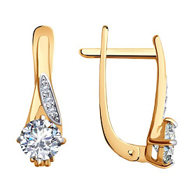 Серьги SOKOLOV - Золото 585, Фианит (арт. 0200175)