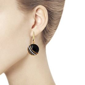 Серьги SOKOLOV - Серебро 925, Агат, Фианит (арт. 83020107)