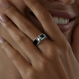 Кольцо SOKOLOV - Серебро 925, Синтетический ситалл , Эмаль (арт. 92011912)