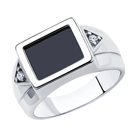 Кольцо Diamant - Серебро 925, Синтетическая шпинель, Фианит (арт. 94-112-00491-1)