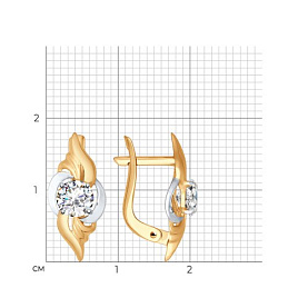 Серьги SOKOLOV - Золото 375, Фианит (арт. 027370-4)