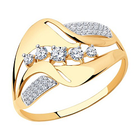 Кольцо SOKOLOV - Золото 585, Фианит (арт. 017521)