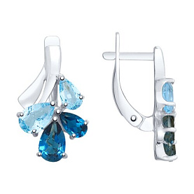 Серьги SOKOLOV - Серебро 925, Топаз, Топаз лондон (арт. 92022081)