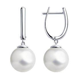 Серьги Diamant - Серебро 925, Жемчуг имитация (арт. 94-121-01193-1)