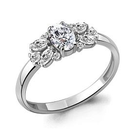 Кольцо Аквамарин - Серебро 925, Фианит (арт. 67412А.5)