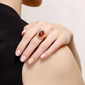 Кольцо Diamant - Серебро 925, Янтарь (арт. 93-310-00849-1)