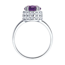 Кольцо SOKOLOV - Серебро 925, Аметист, Фианит (арт. 92014873)