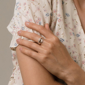 Кольцо ЮФ Династия - Золото 585, Фианит (арт. 023371-1102)