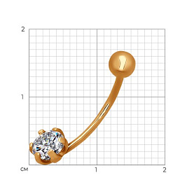 Пирсинг SOKOLOV - Золото 375, Фианит (арт. 060139-4)