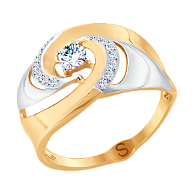 Кольцо SOKOLOV - Золото 585, Фианит (арт. 017716)
