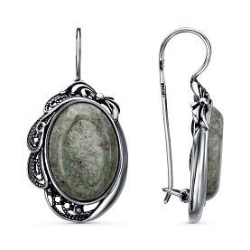 Серьги Красная пресня - Серебро 925, Везувиан (арт. 33312586В)