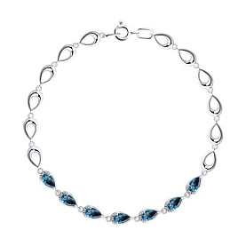 Браслет SOKOLOV - Золото 585, Топаз лондон (арт. 750677-3)