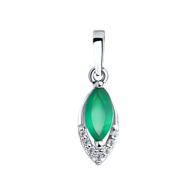 Подвеска SOKOLOV - Серебро 925, Агат, Фианит (арт. 92030575)