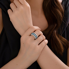 Кольцо Diamant - Серебро 925, Синтетический топаз Лонд, Фианит (арт. 94-310-02192-1)