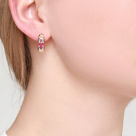 Серьги SOKOLOV - Золото 585, Рубин (арт. 4020380)