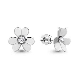 Серьги Аквамарин - Серебро 925, Фианит (арт. 46411А.5)