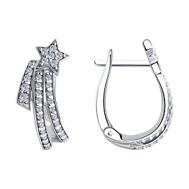 Серьги SOKOLOV - Серебро 925, Фианит (арт. 94025881)