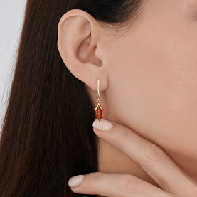 Серьги SOKOLOV - Серебро 925, Янтарь пресс. (арт. 83020439)